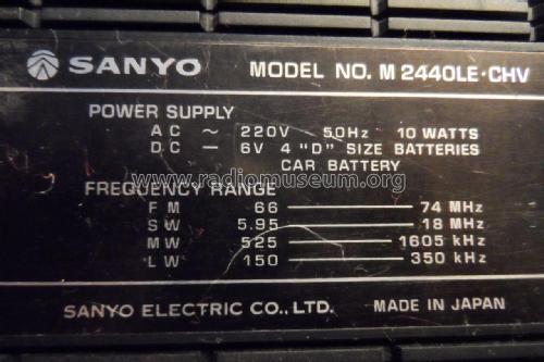 FM SW MW LW Cassette M2440LE CHV; Sanyo Electric Co. (ID = 1897580) Radio