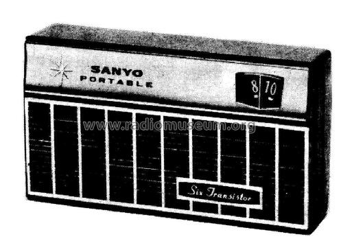 Six Transistor Portable 6C-19A; Sanyo Electric Co. (ID = 1713414) Radio