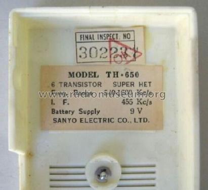 Six Transistor TH-650; Sanyo Electric Co. (ID = 818344) Radio