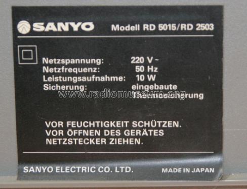 Stereo Cassette Deck RD-2503; Sanyo Electric Co. (ID = 2223041) Sonido-V