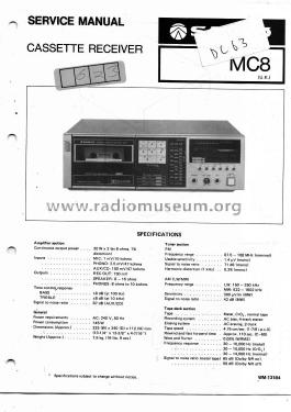 Stereo Cassette Receiver MC8; Sanyo Electric Co. (ID = 2983262) Radio