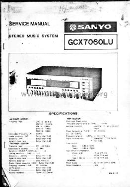 Stereo Music Sistem GCX 7060LU; Sanyo Electric Co. (ID = 2053363) Radio