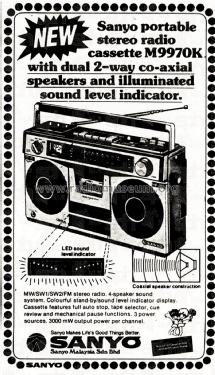 Stereo Cassette Tape Recorder M9970K; Sanyo Electric Co. (ID = 2811723) Radio