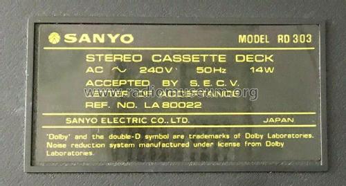 System 303 DCA-303 FMT-303 RD-303; Sanyo Electric Co. (ID = 2745573) Radio