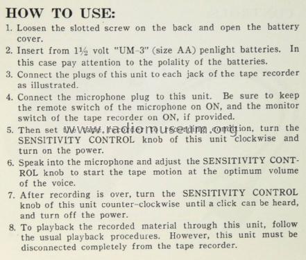 Voice Operation VO-1; Sanyo Electric Co. (ID = 1716492) Misc