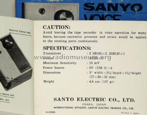 Voice Operation VO-1; Sanyo Electric Co. (ID = 1716502) Misc