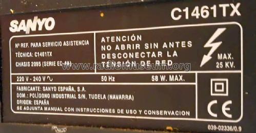 C1461TX Ch= 2095 Serie EC-4A; Sanyo España, Eurotr (ID = 3080585) Television