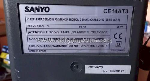 CE14AT3 Ch= 2112 Serie EC7-A; Sanyo España, Sonitr (ID = 3108929) Television