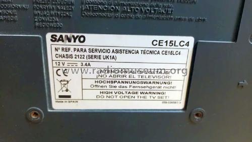 CE15LC4 Ch= 2122 Serie UK1A; Sanyo España, Sonitr (ID = 3108975) Television