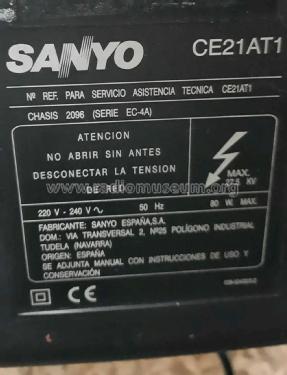 CE21AT1 Ch= 2096 Serie EC-4A; Sanyo España, Sonitr (ID = 3109154) Television