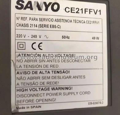 CE21FFV1 Ch= 2114 serie EB5-C; Sanyo España, Sonitr (ID = 3080954) Television