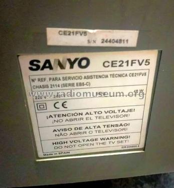 CE21FV5 Ch= 2114 Serie EB5-C; Sanyo España, Sonitr (ID = 3111230) Television