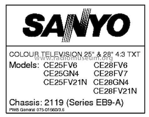 CE25FV21N Ch= 2119 Serie EB9-A; Sanyo España, Sonitr (ID = 3111287) Television