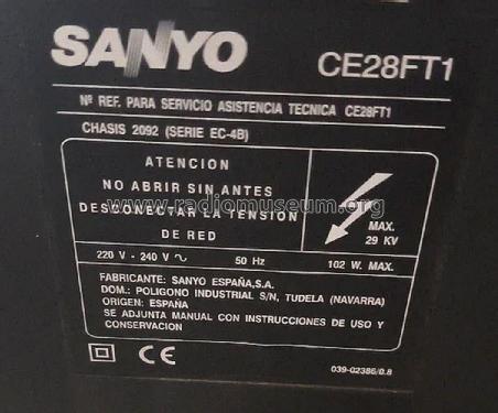 CE28FT1 Ch= 2092 serie EC-4B; Sanyo España, Eurotr (ID = 3080963) Television