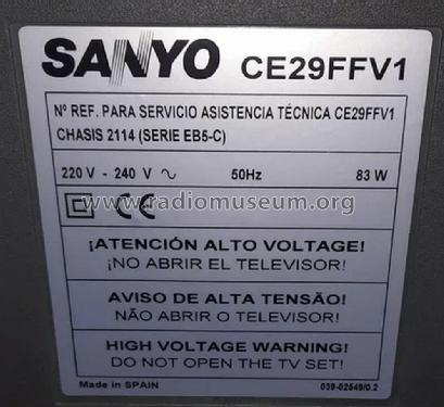 CE29FFV1 Ch= 2114 serie EB5-C; Sanyo España, Sonitr (ID = 3080967) Television