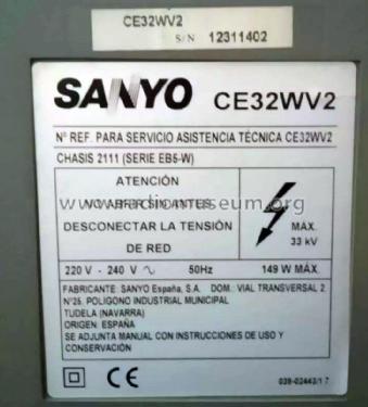 CE32WV2 Ch= 2111 ; Sanyo España, Eurotr (ID = 3083960) Television