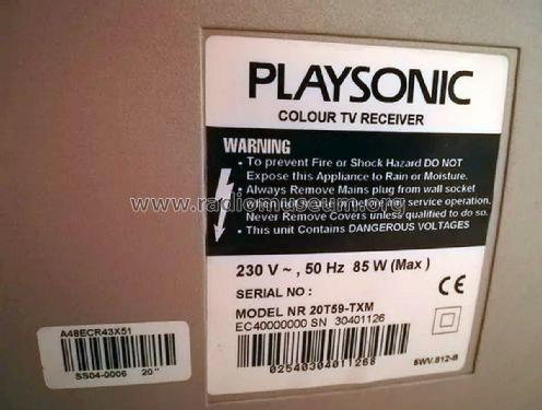 Playsonic 20T59-TXM; Sanyo España, Sonitr (ID = 3114079) Television