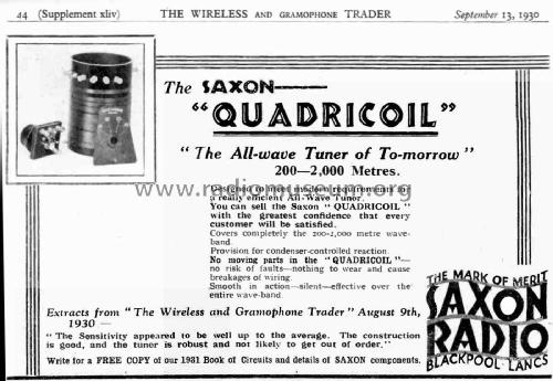 Quadricoil ; Saxon Radio Co.; (ID = 3034468) Converter