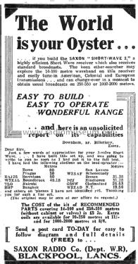Short-Wave 3 ; Saxon Radio Co.; (ID = 3034467) Kit