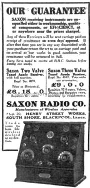 Two Valve Tuned Anode Receiver ; Saxon Radio Co.; (ID = 3034470) Radio