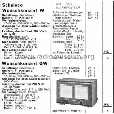 Wunschkonzert W; Schaleco - Schackow, (ID = 787) Radio