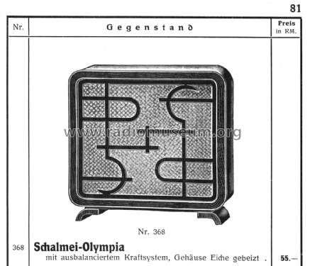 Schalmei Olympia ; Schalmei-Fabrikate (ID = 2745127) Speaker-P