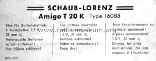 Amigo T20K; Schaub und Schaub- (ID = 794766) Radio