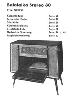 Balalaika Stereo 30 22450; Schaub und Schaub- (ID = 38780) Radio