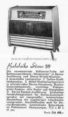 Balalaika Stereo 59 24750; Schaub und Schaub- (ID = 1605449) Radio