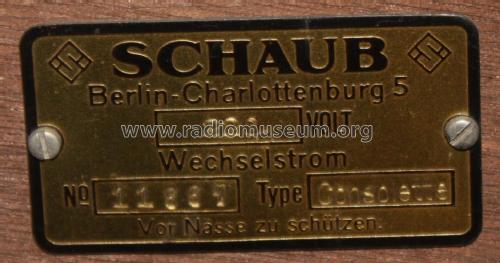 Consolette W; Schaub und Schaub- (ID = 1942855) Radio