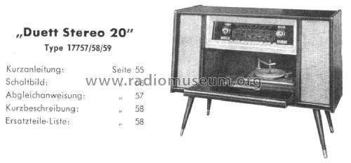 Duett-Stereo 20; Schaub und Schaub- (ID = 38008) Radio