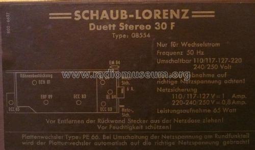 Duett Stereo 30; Schaub und Schaub- (ID = 1619017) Radio