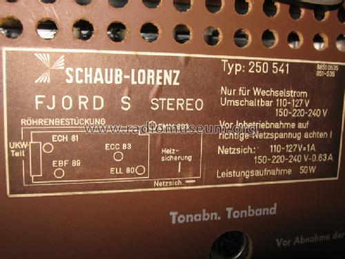 Fjord S Stereo 250541; Schaub und Schaub- (ID = 1300922) Radio