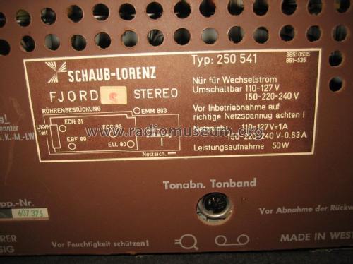 Fjord S Stereo 250541; Schaub und Schaub- (ID = 750505) Radio