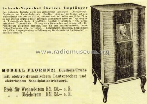 Florenz G; Schaub und Schaub- (ID = 1361170) Radio