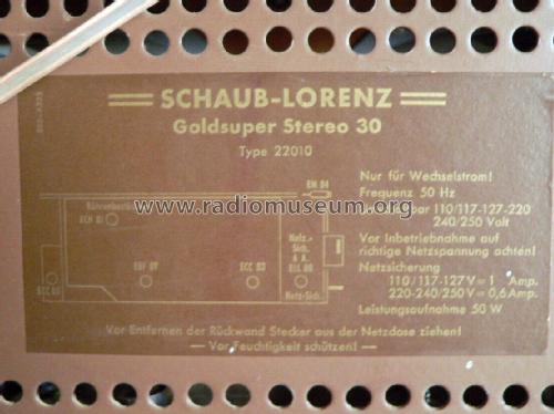 Goldsuper Stereo 30 22010; Schaub und Schaub- (ID = 3103032) Radio