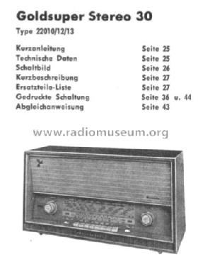 Goldsuper Stereo 30; Schaub und Schaub- (ID = 38839) Radio