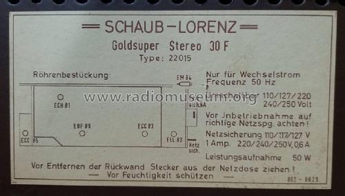 Goldsuper Stereo 30; Schaub und Schaub- (ID = 3047298) Radio