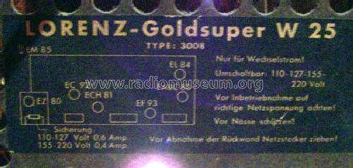 Goldsuper W25 Type 3008; Schaub und Schaub- (ID = 521370) Radio