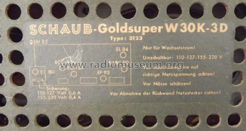 Goldsuper W30K-3D 3123; Schaub und Schaub- (ID = 2235917) Radio