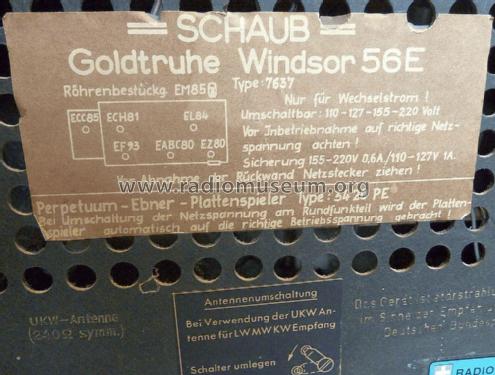 Goldtruhe Windsor 56E 7637; Schaub und Schaub- (ID = 2460863) Radio