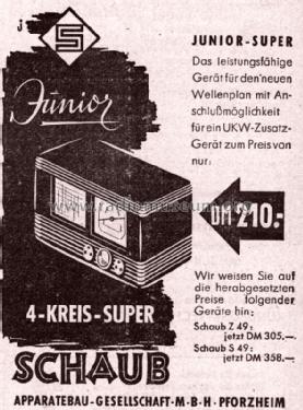 Junior-Super ; Schaub und Schaub- (ID = 1520756) Radio