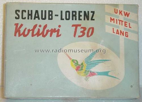 Kolibri T30 Type 42080/81/82; Schaub und Schaub- (ID = 1623309) Radio