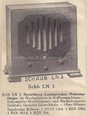 LN3; Schaub und Schaub- (ID = 1508509) Radio