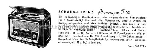 Phono-Super T60 03651; Schaub und Schaub- (ID = 1605242) Radio