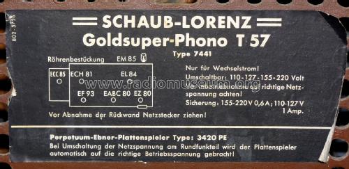 Goldsuper-Phono T57 7441; Schaub und Schaub- (ID = 2001561) Radio