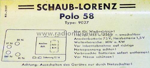 Polo 58 9027; Schaub und Schaub- (ID = 1836409) Radio