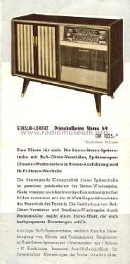 Primaballerina Stereo 59 24850/24851; Schaub und Schaub- (ID = 383831) Radio