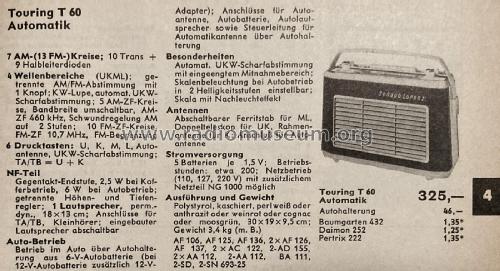 Touring Automatik T60; Schaub und Schaub- (ID = 3085915) Radio