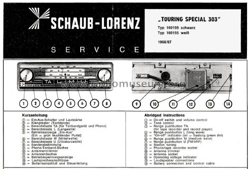 Touring Special 303; Schaub und Schaub- (ID = 2702519) Car Radio